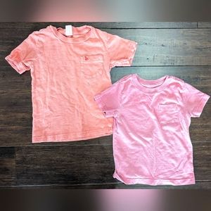 Toddler boys pink and coral pocket t-shirts